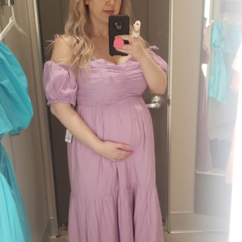 Purple Off Shoulder Long Dress
